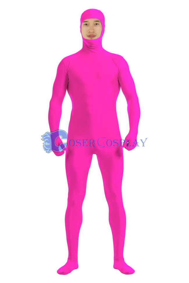 Open Face Lycra Spandex Zentai Fushia